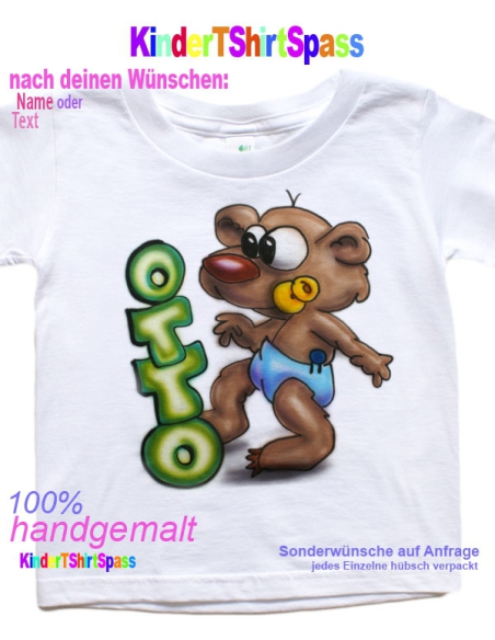 Geschenk für 1-jährige Baby Bär T-Shirt mit Namen