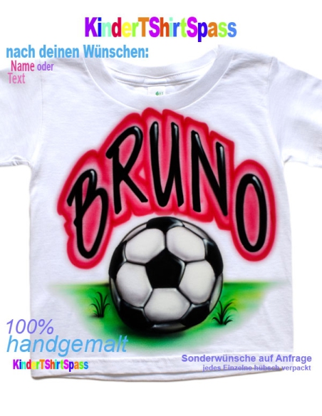 Fußball T-Shirt Kinder T-Shirt Fußball Name
