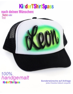 Cap Kinder Jungen Schwarz mit Namen