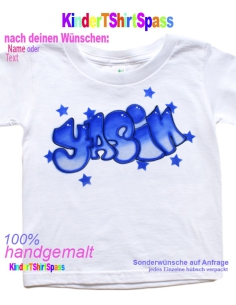 Graffiti für Kinder mit Sternen blau und Namen