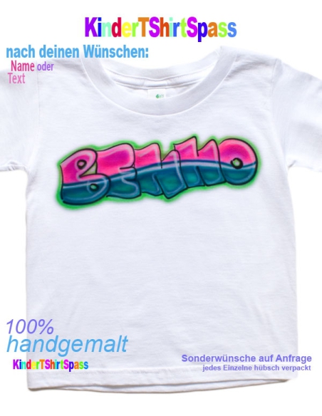 Graffiti Buchstaben Kinder T-Shirt personalisiert