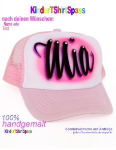 Kinder Cap Mädchen Pink mit Namen