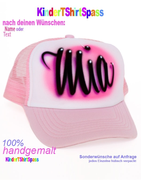 Kinder Cap Mädchen Pink mit Namen