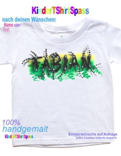 Jungs T-Shirt personalisiert mit Namen grün gelb