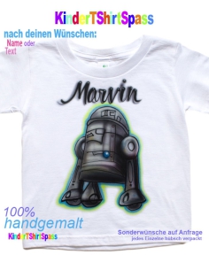 Roboter zeichnen lassen auf T-Shirt mit Namen