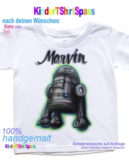 Roboter zeichnen lassen auf T-Shirt mit Namen