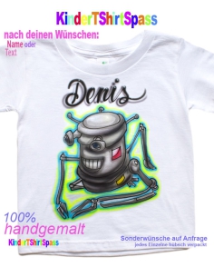 Roboter Geschenk Kinder T-Shirt personalisiert