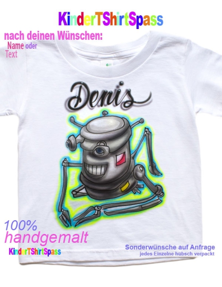 Roboter Geschenk Kinder T-Shirt personalisiert