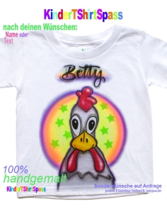 Kindergeburtstag Bauernhof T-Shirt Henne personalisiert