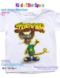 Comic Maus Cartoon T-Shirt Kinder mit Graffiti Namen