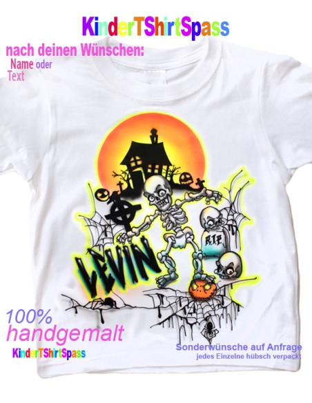 Halloween Geburtstagsparty Skelett T-Shirt personalisiert