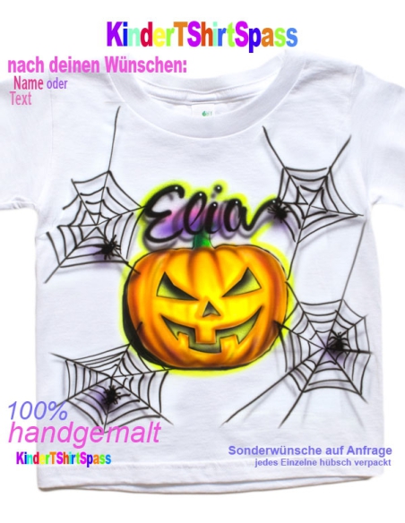 Halloween Geschenke für Kinder Spinnen T-Shirt mit Namen