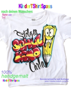 T-Shirt Einschulung mit Cartoon Stift und Namen