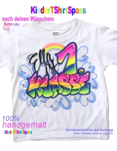 Geschenke zur Einschulung Mädchen T-Shirt Name mit Regenbogen