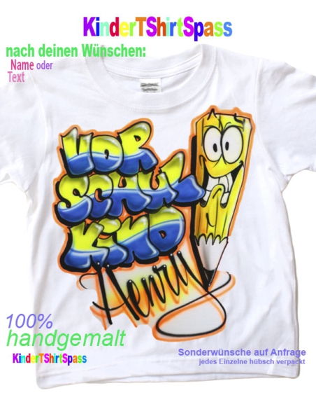 T-Shirt Vorschulkind mit Stift und Name