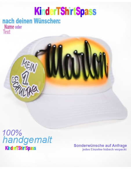 Einschulungsgeschenk Cap zum ersten Schultag mit Namen