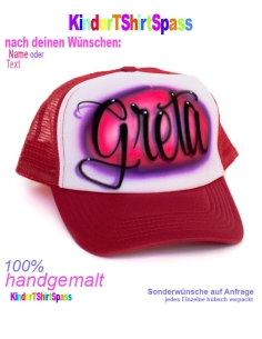 Trucker Cap Kinder mit Wunschnamen Rot