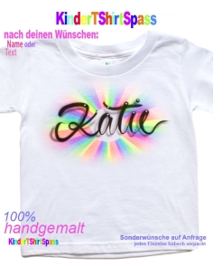 Regenbogen Kinder T-Shirt Name