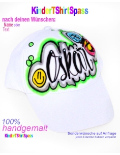 Käppi Kinder mit Namen und Smileys