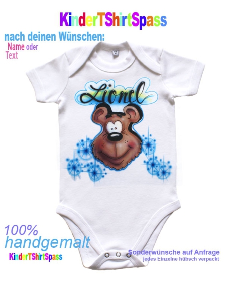 personalisiertes Babygeschenk Baby Strampler Bär