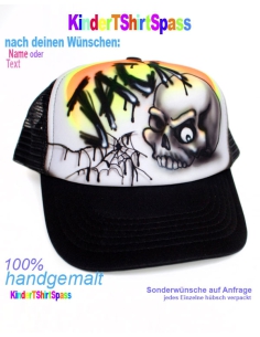 Halloween Totenkopf Baseballkappe mit Namen