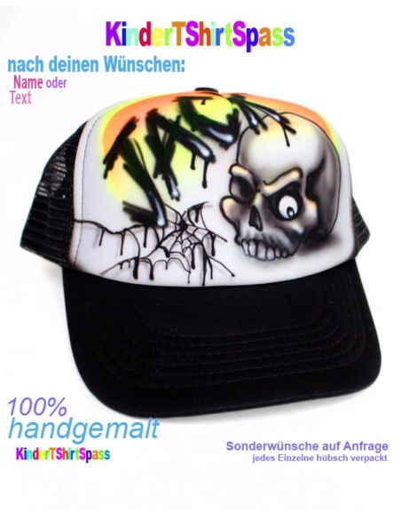 Halloween Totenkopf Baseballkappe mit Namen