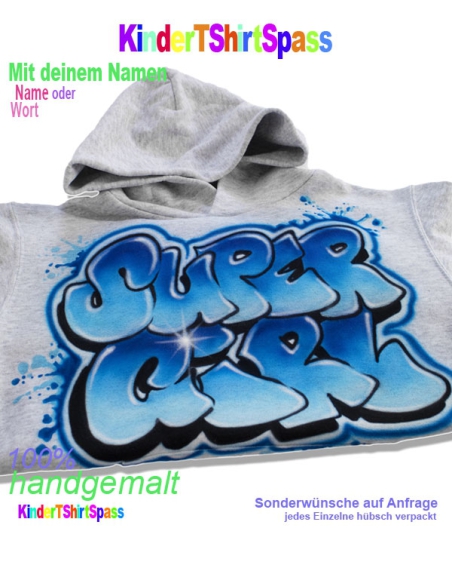 Graffiti Hoodie Kinder Geschenk personalisiert