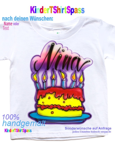 Geburtstagstorte Kinder T-Shirt personalisiert