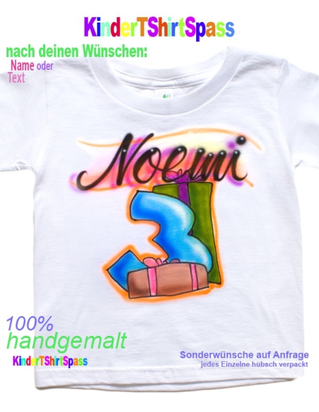 Geschenk für Dreijährige Geburtstagsshirt personalisiert