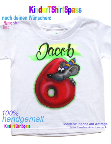 Geschenke für 6-jährige Geburtstagsshirt personalisiert