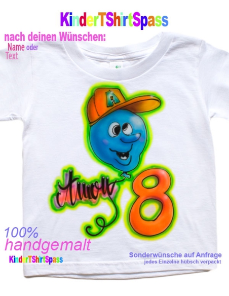 Luftballon Geburtstag T-Shirt mit Geburtstagszahl