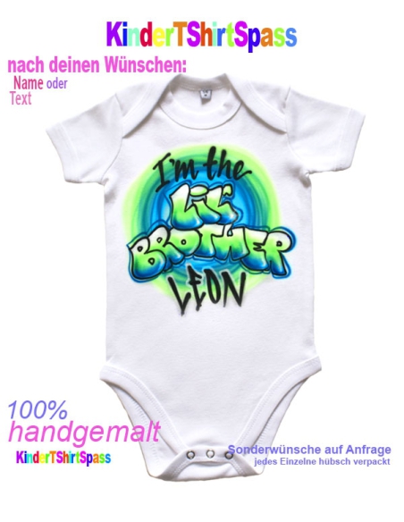 Geschenk zur Geburt Junge Baby Body kleiner Bruder