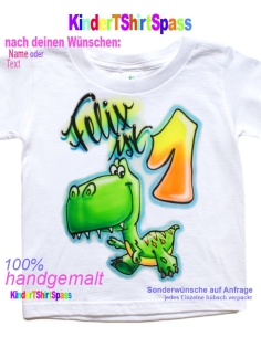 Erster Geburtstag Junge Dino T-Shirt mit Namen